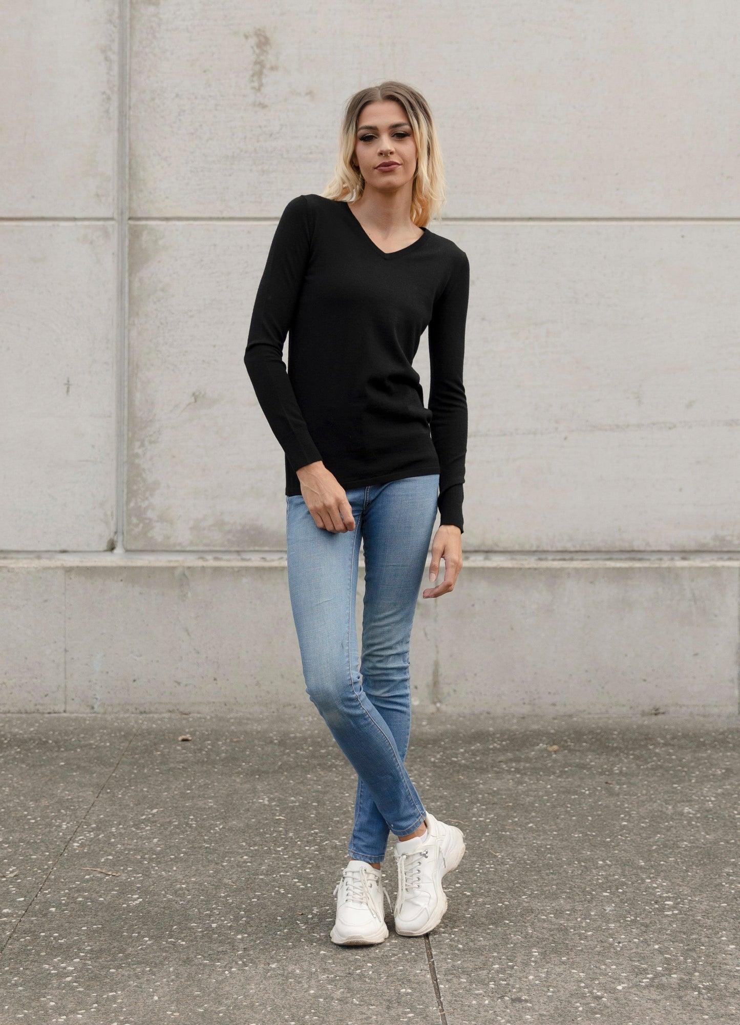 V Neck Merino Top